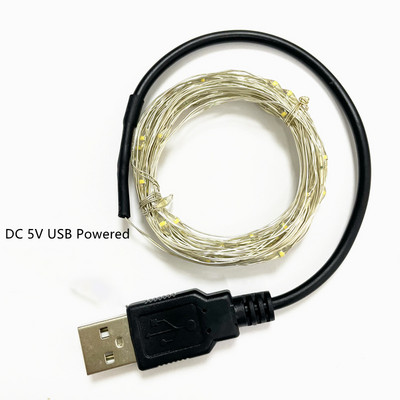 Led Twinkle string lámpák távirányítóval USB vízálló réz drót Fairy Light Garland karácsonyi dekoráció világító lánc