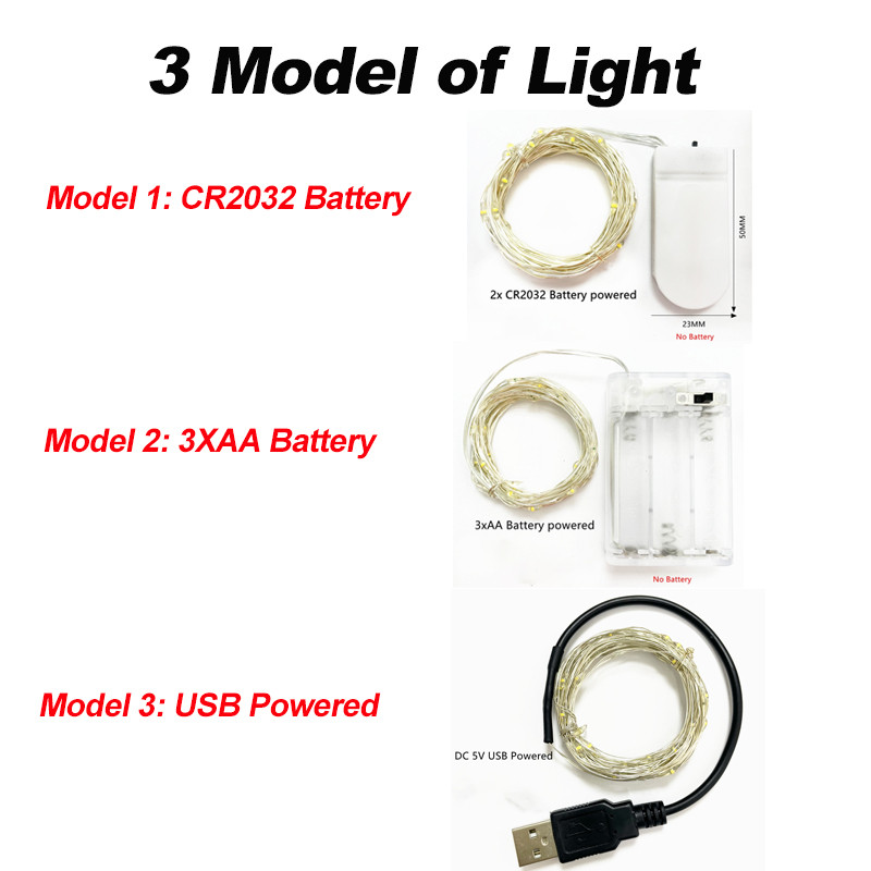 Led Twinkle string lámpák távirányítóval USB vízálló réz drót Fairy Light Garland karácsonyi dekoráció világító lánc