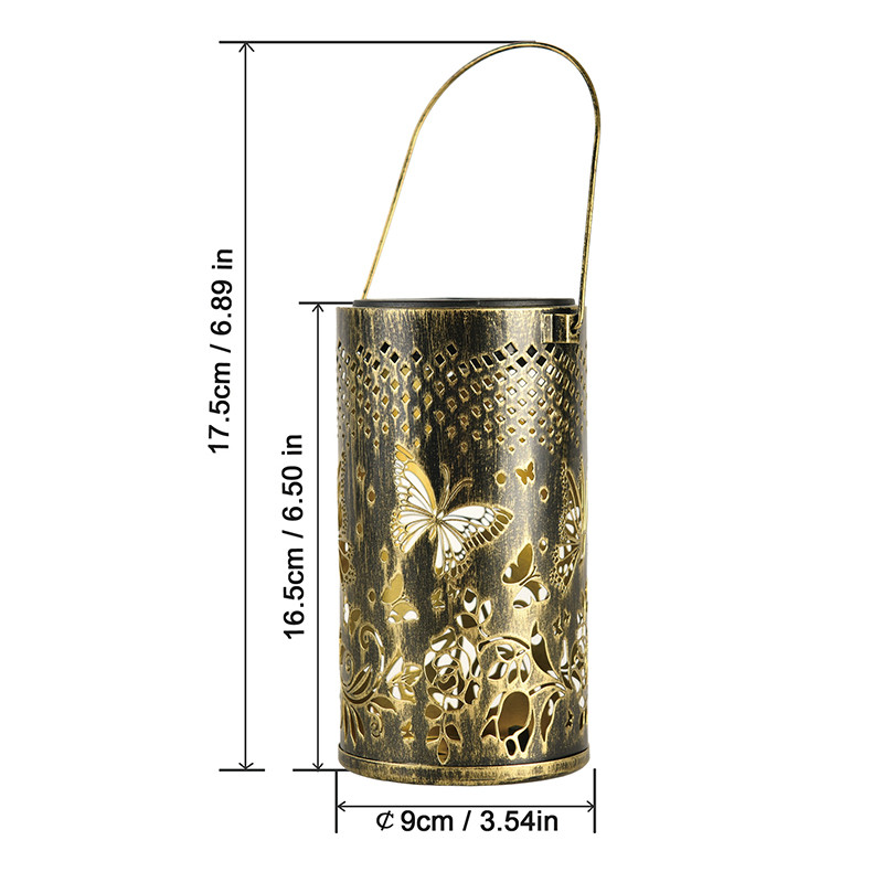 Solarna šuplja projekcijska svjetiljka LED leptir vanjska svjetiljka Vodootporna prijenosna viseća svjetiljka Retro vrtni park Dekoracija