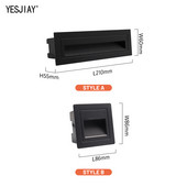 Fali lámpa Led lépcsős lámpák vízálló kültéri láblámpa süllyesztett saroklámpa külső kert 3W 6W világítás AC85-265v