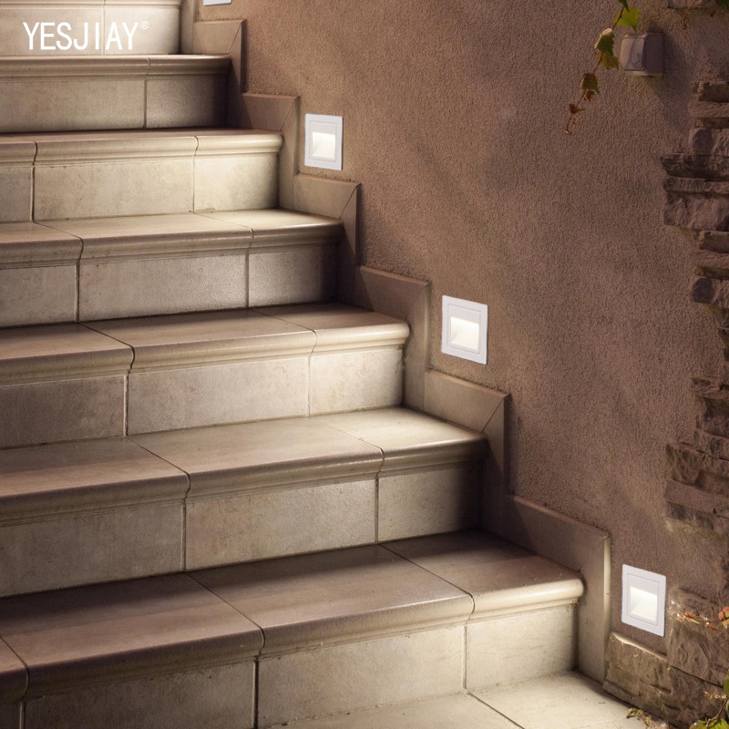 Fali lámpa Led lépcsős lámpák vízálló kültéri láblámpa süllyesztett saroklámpa külső kert 3W 6W világítás AC85-265v