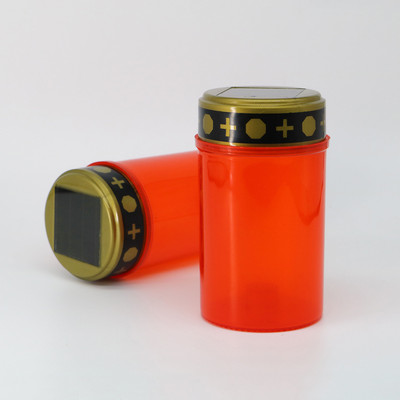 Saules sveces gaisma Viedā gaismjutīga āra lietus necaurlaidīga kapsētas lampa Helovīna dekorācija Sarkana/balta lūgšanu dārza laterna