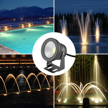Водоустойчива IP65 LED подводна прожекторна светлина за фонтани за плувен басейн, езерце, вода, градина, аквариум, 900~1000LM, 180 градусова посока