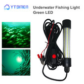 AC/DC 12-24V LED zemūdens gaisma 13W IP65 āra ūdensizturīga iegremdējama makšķerēšanas lampa ar slēdzi Balta zaļa zila gaisma