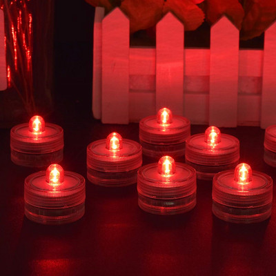 12gab/partija Ūdensnecaurlaidīgas LED tējas lampiņas ar akumulatoru iegremdējamu LED sveču lampu kāzu strūklaku vāzēm zivju tvertnes dekoru gaismām