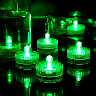 12gab/partija Ūdensnecaurlaidīgas LED tējas lampiņas ar akumulatoru iegremdējamu LED sveču lampu kāzu strūklaku vāzēm zivju tvertnes dekoru gaismām