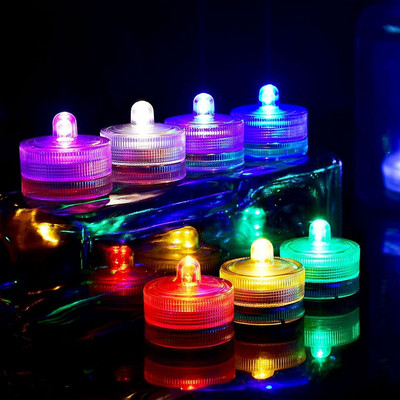 12gab/partija Ūdensnecaurlaidīgas LED tējas lampiņas ar akumulatoru iegremdējamu LED sveču lampu kāzu strūklaku vāzēm zivju tvertnes dekoru gaismām