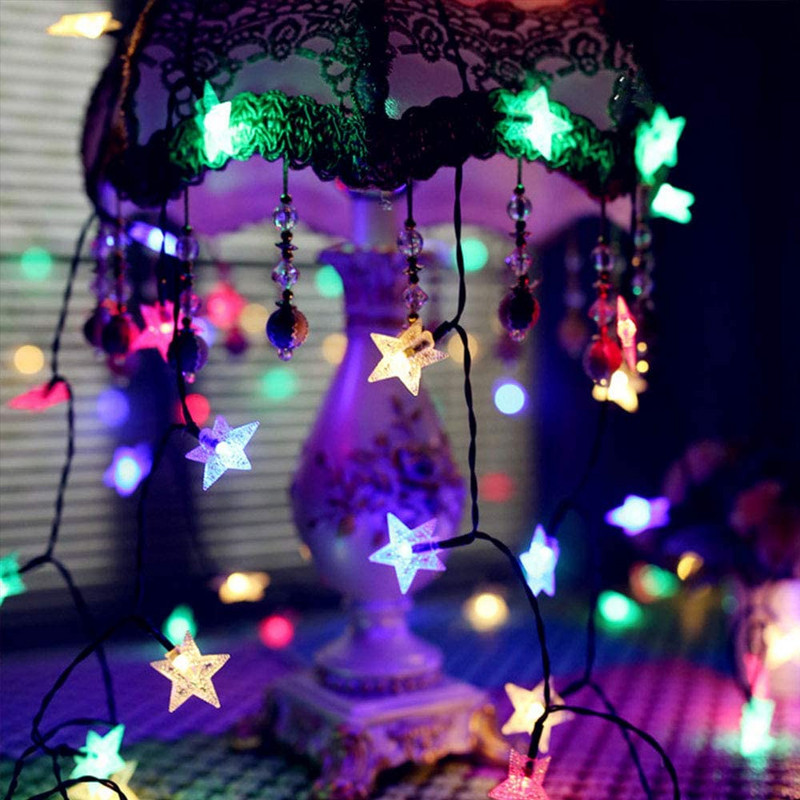 Ar saules enerģiju darbināmas zvaigžņu stīgu gaismas 20 50 LED ūdensnecaurlaidīga Ziemassvētku saules lampa dārza iekšpagalmam ainavai Ziemassvētku eglīte Jaunais gads
