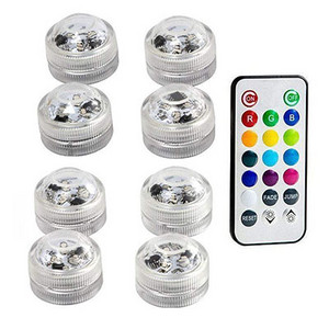 10 gab IP68 ūdensnecaurlaidīgs ar akumulatoru darbināms daudzkrāsu iegremdējams LED zemūdens apgaismojums zivju tvertņu peldbaseina kāzu ballītei