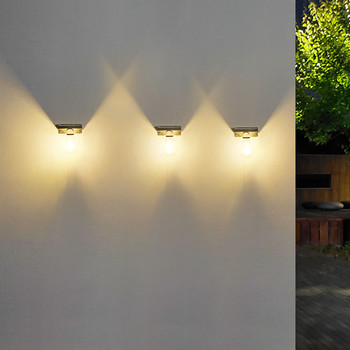 Слънчева LED крушка Фенер Сензор за движение Стенно осветление Външно водоустойчиво осветление за веранда Слънчево осветление за стена Градинска декорация