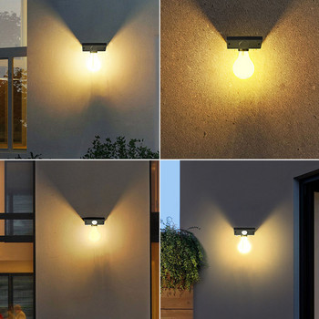 Слънчева LED крушка Фенер Сензор за движение Стенно осветление Външно водоустойчиво осветление за веранда Слънчево осветление за стена Градинска декорация