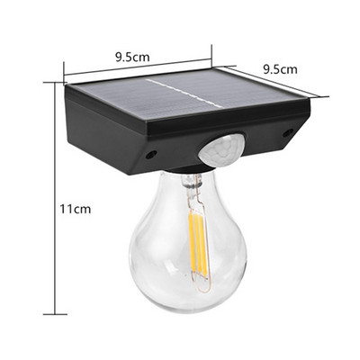 Bec solar cu LED Lanternă cu senzor de mișcare Lampă de perete în aer liber, impermeabilă, pentru veranda, lumina solară pentru perete, pentru decorare pentru grădină