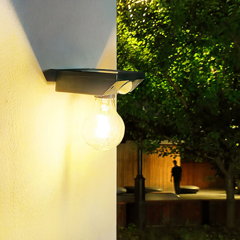 Bec solar cu LED Lanternă cu senzor de mișcare Lampă de perete în aer liber, impermeabilă, pentru veranda, lumina solară pentru perete, pentru decorare pentru grădină