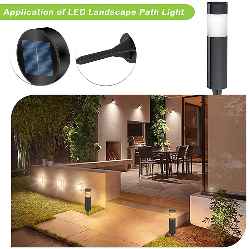 LED vanjske solarne svjetiljke za travnjak Svjetla za staze Vodootporne svjetiljke Ulična rasvjeta za uređenje vrta Svjetla za staze na solarni pogon