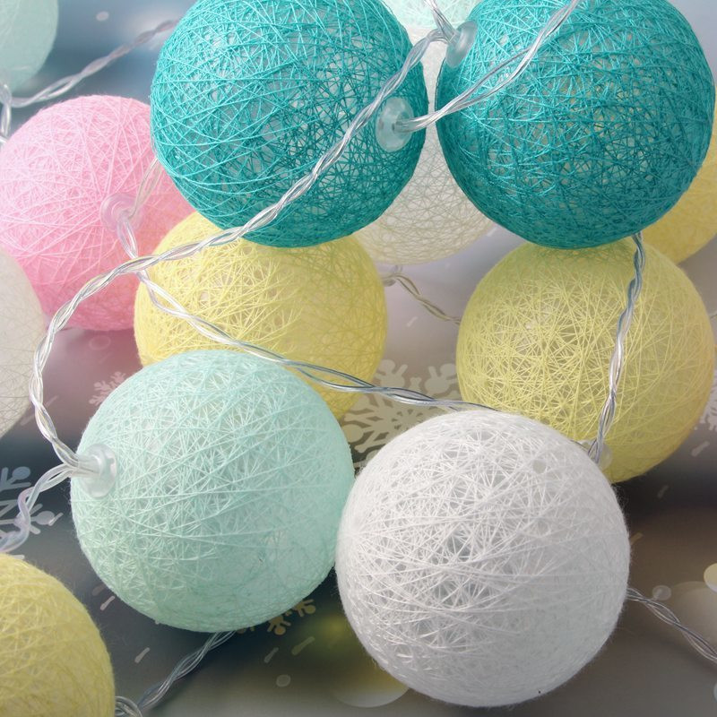 Vattagolyós fénylánc éjszakai lámpák füzér LED-füzér karácsonyi gyerekek hálószoba ünnep szabadtéri esküvői terasz buli dekoráció