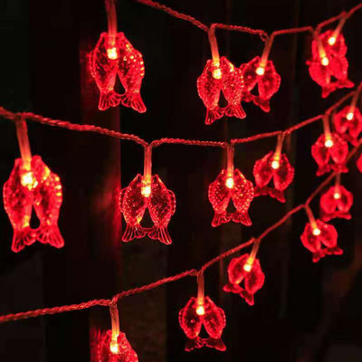 LED svētku gaismas USB uzlāde Tradicionālā ķīniešu sarkanā laternas lampa Jaungada festivāla dekorēšanai vītnes stīgu nakts gaisma