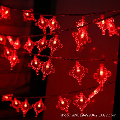 LED svētku gaismas USB uzlāde Tradicionālā ķīniešu sarkanā laternas lampa Jaungada festivāla dekorēšanai vītnes stīgu nakts gaisma