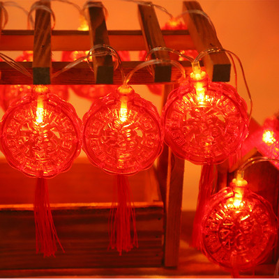 LED svētku gaismas USB uzlāde Tradicionālā ķīniešu sarkanā laternas lampa Jaungada festivāla dekorēšanai vītnes stīgu nakts gaisma
