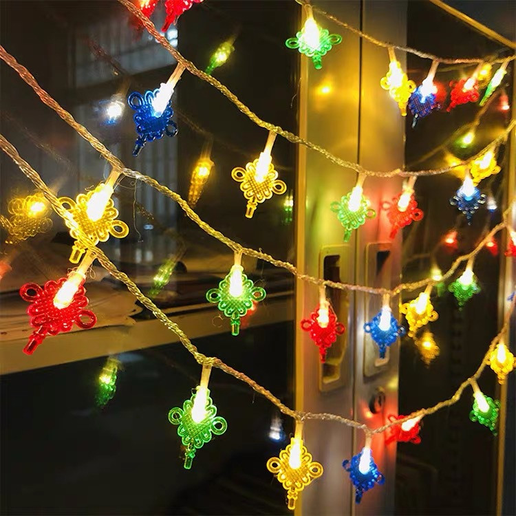 LED svētku gaismas USB uzlāde Tradicionālā ķīniešu sarkanā laternas lampa Jaungada festivāla dekorēšanai vītnes stīgu nakts gaisma