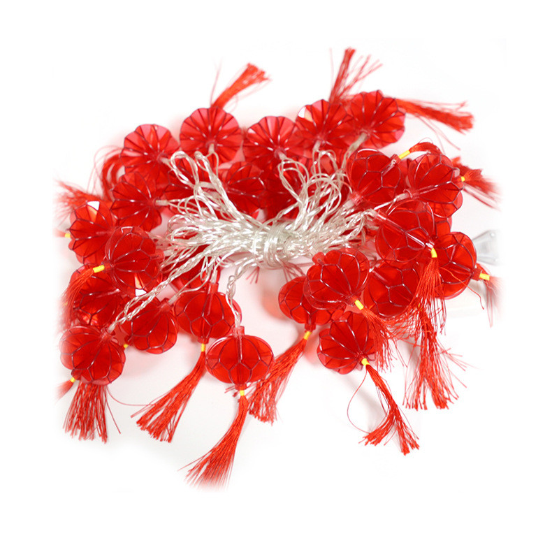 LED svētku gaismas USB uzlāde Tradicionālā ķīniešu sarkanā laternas lampa Jaungada festivāla dekorēšanai vītnes stīgu nakts gaisma