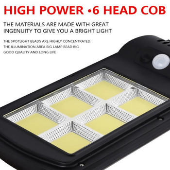 COB 300W сензор за движение Външно осветление LED соларна лампа Улични слънчеви прожектори IP65 Водоустойчива градинска декорация 3 режима