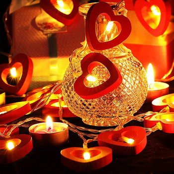 Сърца LED светлини за Нова година Празник Сватба Домашно парти Декорация на гирлянд за стая Фея Декорация на спалня Сърце Струнни светлини