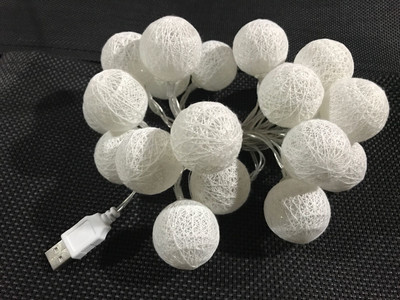 USB pamučna loptica LED svjetiljka Blagdanska svjetla Viseća ukrasna lampa Božićno vjenčanje Vrtna zabava Vanjska dekoracija Lanterna