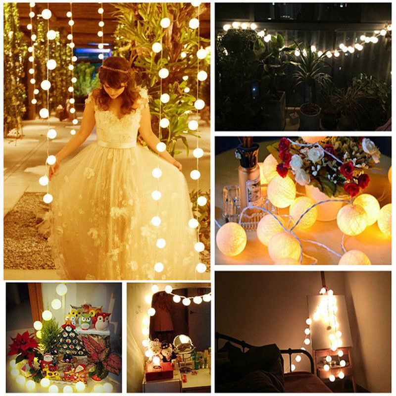 USB pamučna loptica LED svjetiljka Blagdanska svjetla Viseća ukrasna lampa Božićno vjenčanje Vrtna zabava Vanjska dekoracija Lanterna