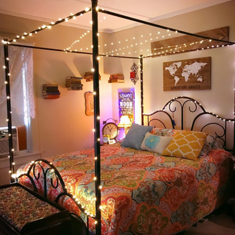 2M 3M 4M 5M 10M Led stīgu gaismas ūdensnecaurlaidīgas pasaku gaismas 3AA ar baterijām darbināmas Ziemassvētku kāzu ballītes dekorācijas vītne