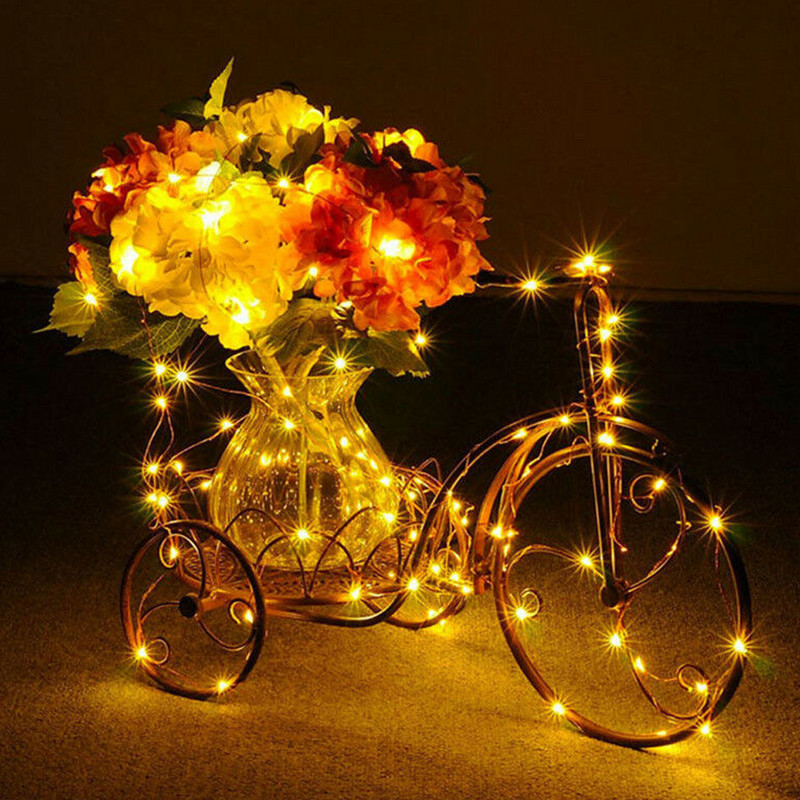 2M 3M 4M 5M 10M Led stīgu gaismas ūdensnecaurlaidīgas pasaku gaismas 3AA ar baterijām darbināmas Ziemassvētku kāzu ballītes dekorācijas vītne