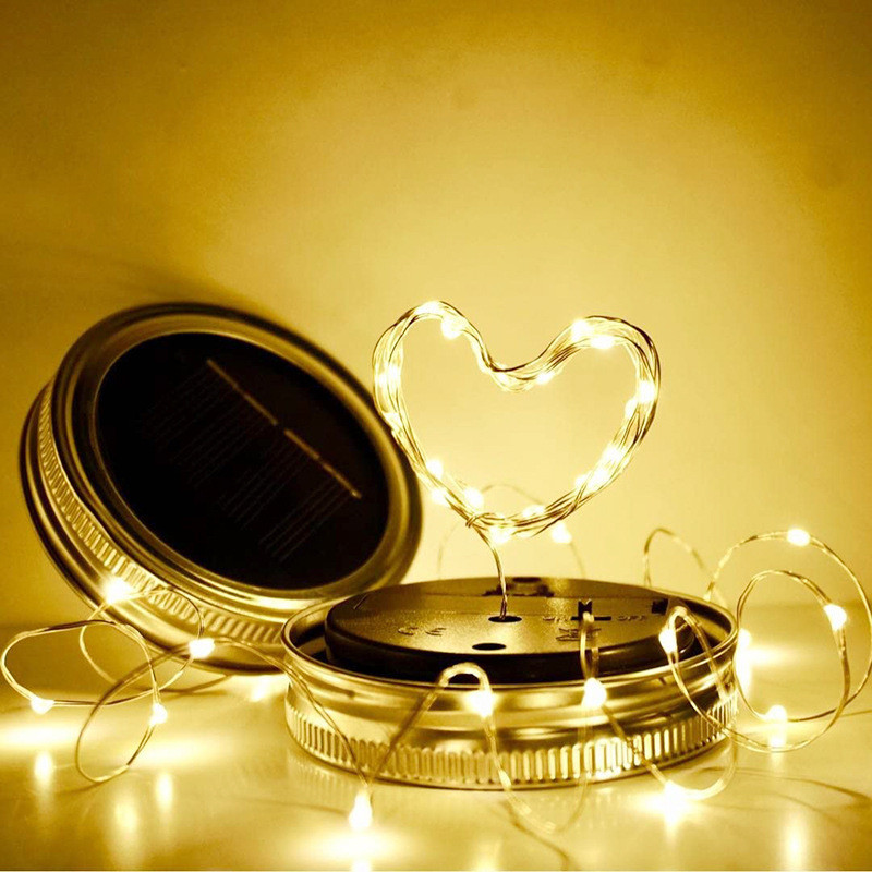 Saules pudeles burkas gaismas 2 m 20 LED stīgu feju ugunspuķes gaismas vāki, ieliktnis ar rokturiem iekšpagalma zāliena dārza dekorēšanai bez burciņām