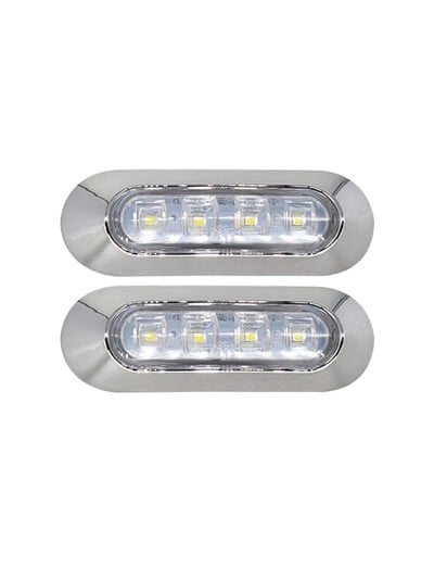 2 τεμάχια Marine Boat Transom LED Φως πρύμνης Λευκό LED πίσω φωτιστικό γιοτ Αξεσουάρ Λευκό 12-30V 6LED Αδιάβροχο πλαϊνό φως μαρκαδόρου