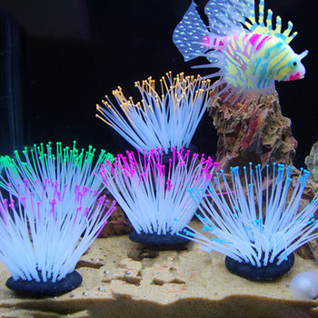 Σιλικόνη λαμπερό τεχνητό θαλάσσιο φως δεξαμενής ενυδρείου κοραλλιογενή φυτά Υποβρύχια φώτα κατοικίδια διακόσμηση Μανιτάρι τεχνητό κοράλλι