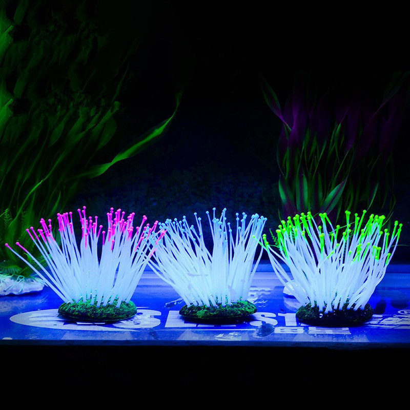 Szilikon izzó mesterséges tengeri levél tartályfény akvárium korall növények víz alatti lámpák háziállatok dekoráció gomba mesterséges korall