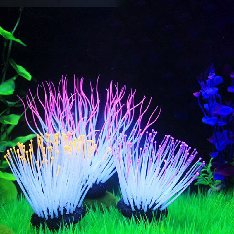 Szilikon izzó mesterséges tengeri levél tartályfény akvárium korall növények víz alatti lámpák háziállatok dekoráció gomba mesterséges korall