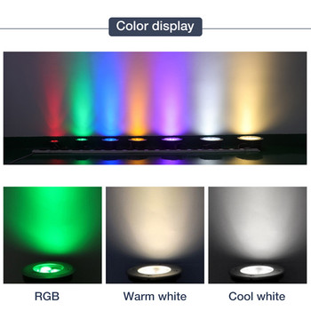 Υποβρύχιο φως LED RGB Αδιάβροχο αντιδιαβρωτικό προβολικό φωτιστικό για σιντριβάνι Ενυδρείο Πισίνα Φως σιντριβάνι 12V
