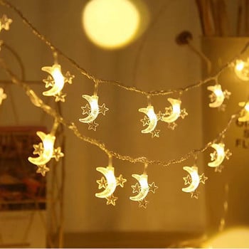 Ραμαζάνι Eid Al-Fitr String Lights Φανάρι LED σε σχήμα φεγγαριού για γιορτινό πάρτι Εξωτερική διακόσμηση γιρλάντα Νεράιδα διακόσμηση γάμου