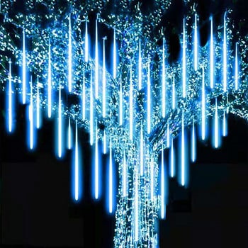 8 Tubes Meteor Shower Rain Led Fairy String Lights Γιρλάντες του δρόμου Διακοσμήσεις χριστουγεννιάτικων δέντρων για εξωτερικούς χώρους 2022 Πρωτοχρονιάτικη διακόσμηση