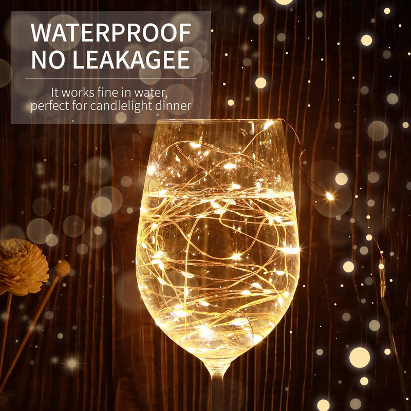 Ar USB darbināmas LED stīgu gaismas Ūdensnecaurlaidīgas pasaku gaismas Ziemassvētku eglīšu ballītei Kāzu svētkiem Guļamistabas vītnes galda mājas dekors