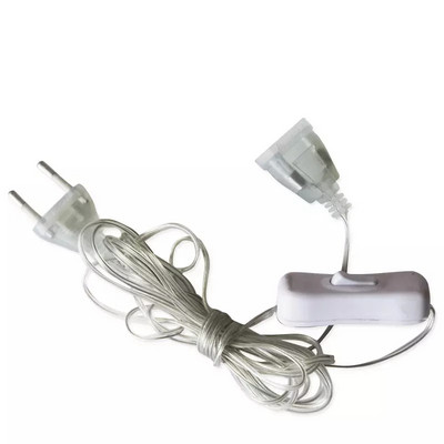 3/5 m pagarinātāja vads 110-220V ASV/ES kontaktdakšas pagarinātāja kabelis LED stīgu lampām Ziemassvētku vītnes kāzu ballīšu aizkaru apgaismojums