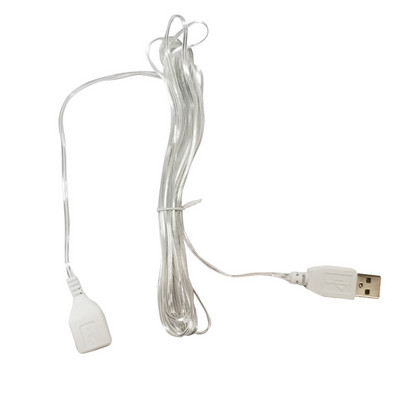 3 / 5 m-es hosszabbító vezeték 110-220V US / EU dugós hosszabbító kábel LED-füzérekhez karácsonyi koszorú esküvői parti függönylámpához