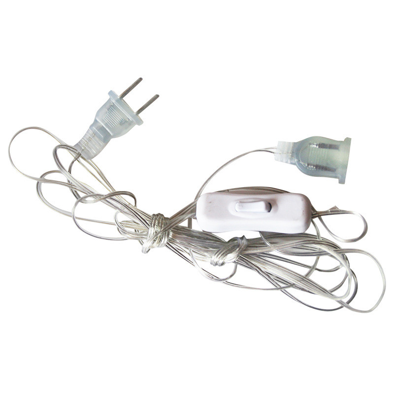 3 / 5 m-es hosszabbító vezeték 110-220V US / EU dugós hosszabbító kábel LED-füzérekhez karácsonyi koszorú esküvői parti függönylámpához