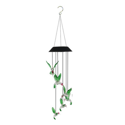 saules gaismas diodes āra gaisma Krāsu maiņa Ūdensnecaurlaidīgs vējzvans Kolibri Tauriņš Saules lampas Dekors Patio pagalma dārza nakts gaisma