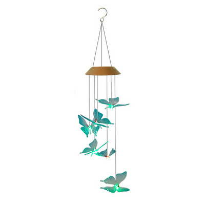 saules gaismas diodes āra gaisma Krāsu maiņa Ūdensnecaurlaidīgs vējzvans Kolibri Tauriņš Saules lampas Dekors Patio pagalma dārza nakts gaisma