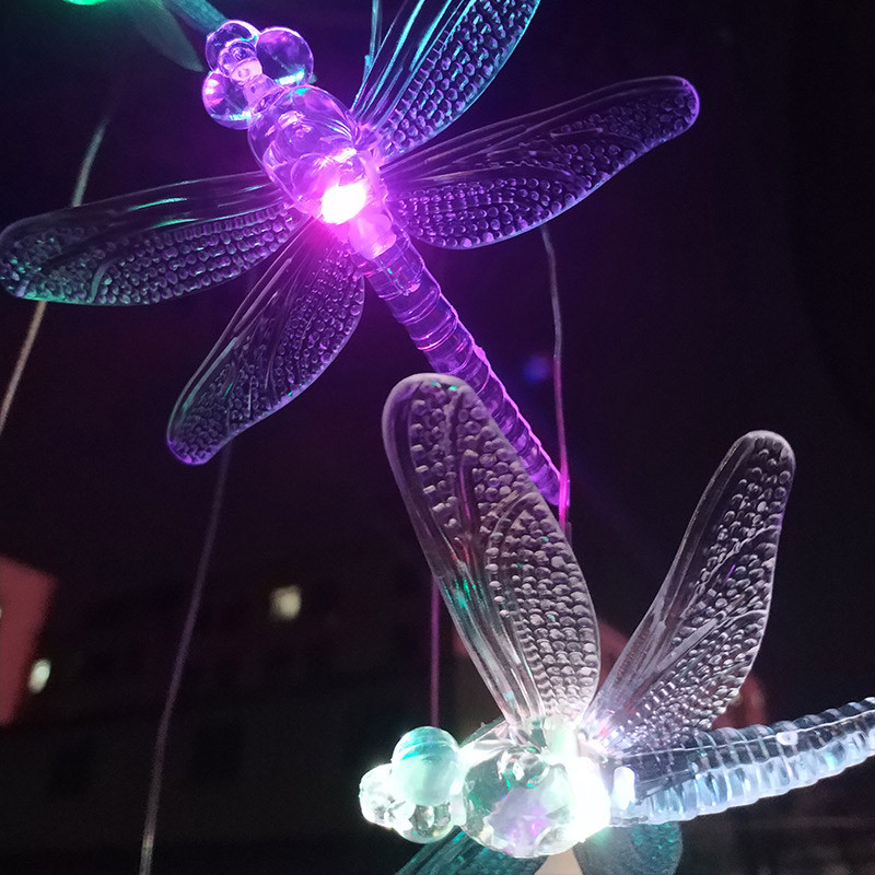 saules gaismas diodes āra gaisma Krāsu maiņa Ūdensnecaurlaidīgs vējzvans Kolibri Tauriņš Saules lampas Dekors Patio pagalma dārza nakts gaisma