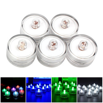 12 τμχ/παρτίδα Αδιάβροχα υποβρύχια Mini Led Lights Tea Light Υποβρύχια Led Λάμπα κεριών για Διακόσμηση Βάζου Γάμου Ενυδρείου H1d6