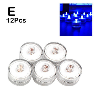 12 vnt / part Neperšlampami panardinami mini LED žibintai arbatos lemputė povandeninė led žvakių lempa, skirta akvariumo vestuvių vakarėliui, vazos dekorui H1d6