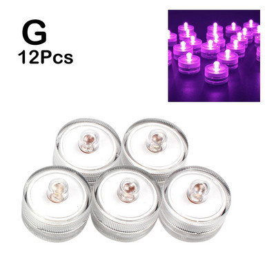 12 vnt / part Neperšlampami panardinami mini LED žibintai arbatos lemputė povandeninė led žvakių lempa, skirta akvariumo vestuvių vakarėliui, vazos dekorui H1d6