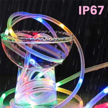 Solar String Lights Διακόσμηση εξωτερικού χώρου 12m 100 LED Solar Rope Tube Lights Fairy String Lights for Garden Fence Patio Tree Party