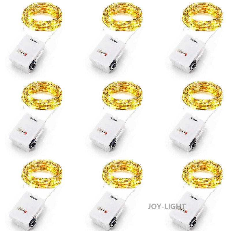 10 X led vara stieples pasaku gaismas akumulators LED stīgu gaismas ballītes kāzas iekštelpās, Ziemassvētku rotājumi, vītnes gaismas, DIY, Navidad